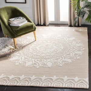 Bella Beige/Ivory 6 ft. x 9 ft. Floral Area Rug