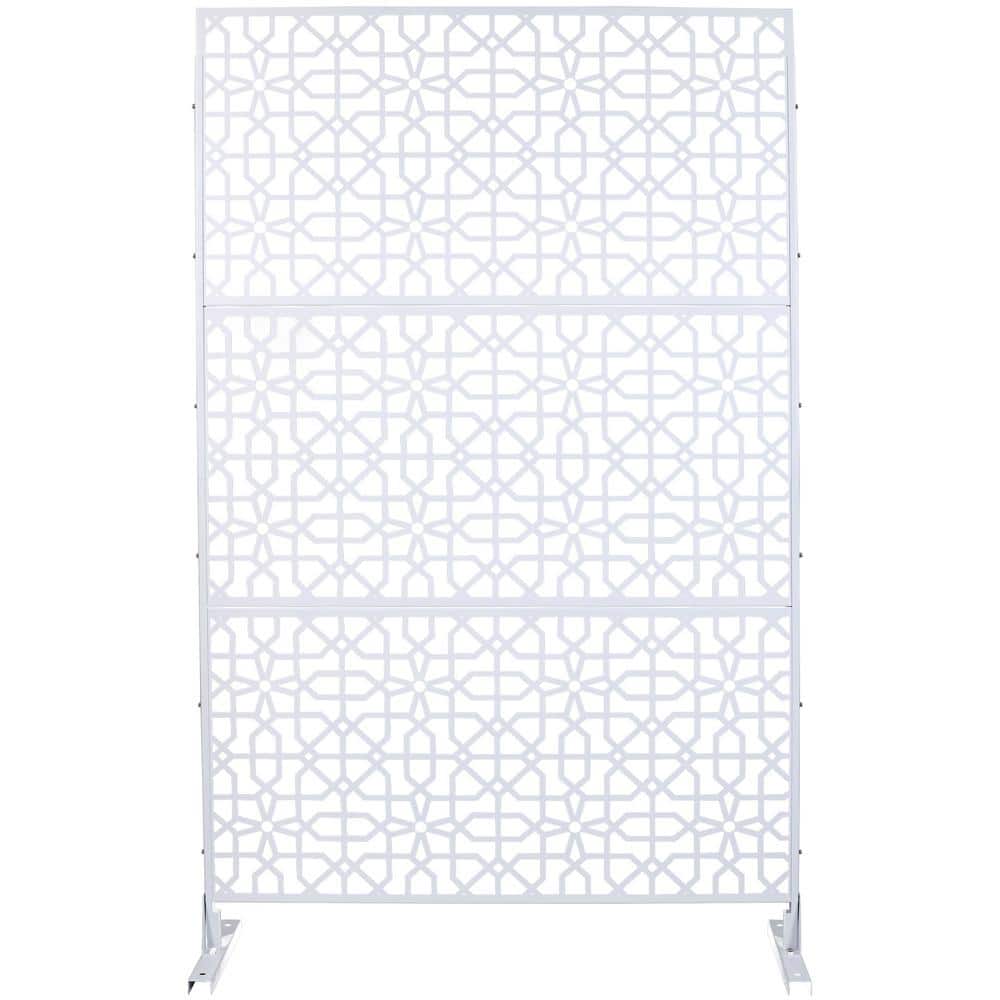 48 in. W x 76 in. H White Steel Privacy Fence Screen for Garden Fence price history on PriceWatchPro