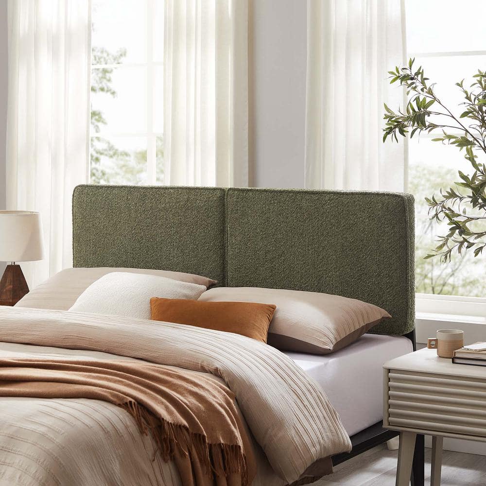 Lindee Sage Queen Headboard Boucle Fabric