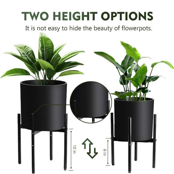 Misopily Adjustable Indoor Plant Stand 8-12 Inch Black Steel