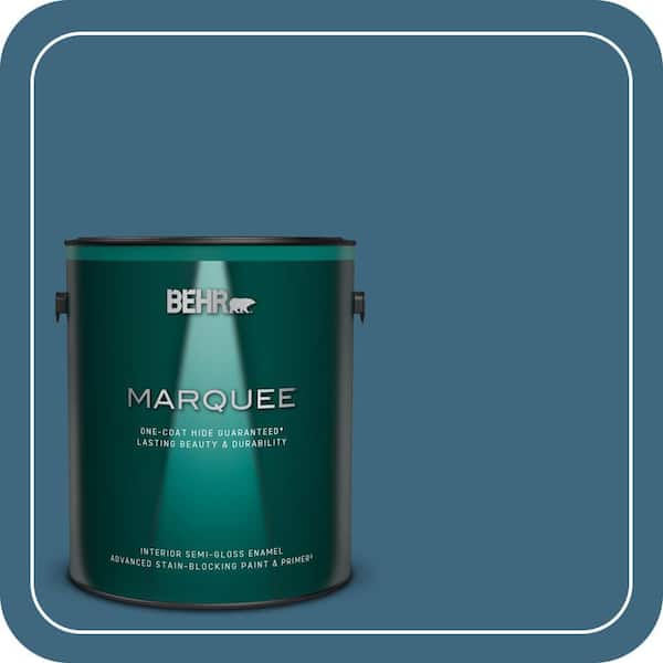 BEHR MARQUEE 1 gal. #MQ5-61 Ocean Storm One-Coat Hide Semi-Gloss Enamel Interior Paint & Primer