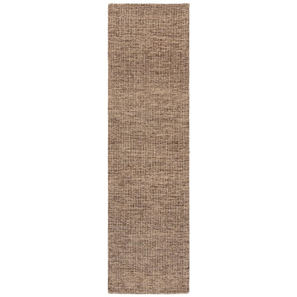 Abstract 2 ft. x 8 ft. Brown/Beige Speckled Runner Rug