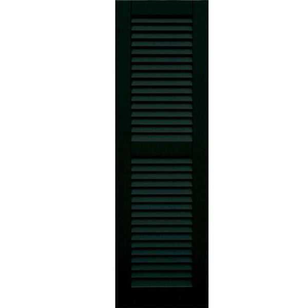 Winworks Wood Composite 15 in. x 50 in. Louvered Shutters Pair #654 Rookwood Shutter Green