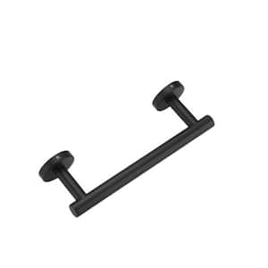 9.15 in. Wall Mounted Towel Bar in Matte Black, Single Post Bar/Toilet Paper Holder