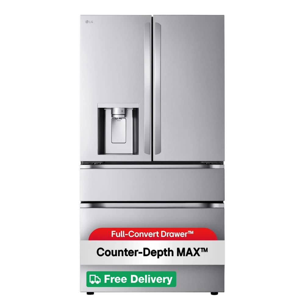 26 cu. ft. SMART Counter Depth MAX French Door Refrigerator with Full Convert Drawer in PrintProof Stainless