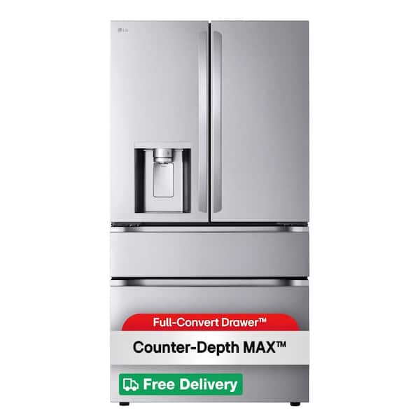 26 cu. ft. SMART Counter Depth MAX French Door Refrigerator with Full Convert Drawer in PrintProof Stainless