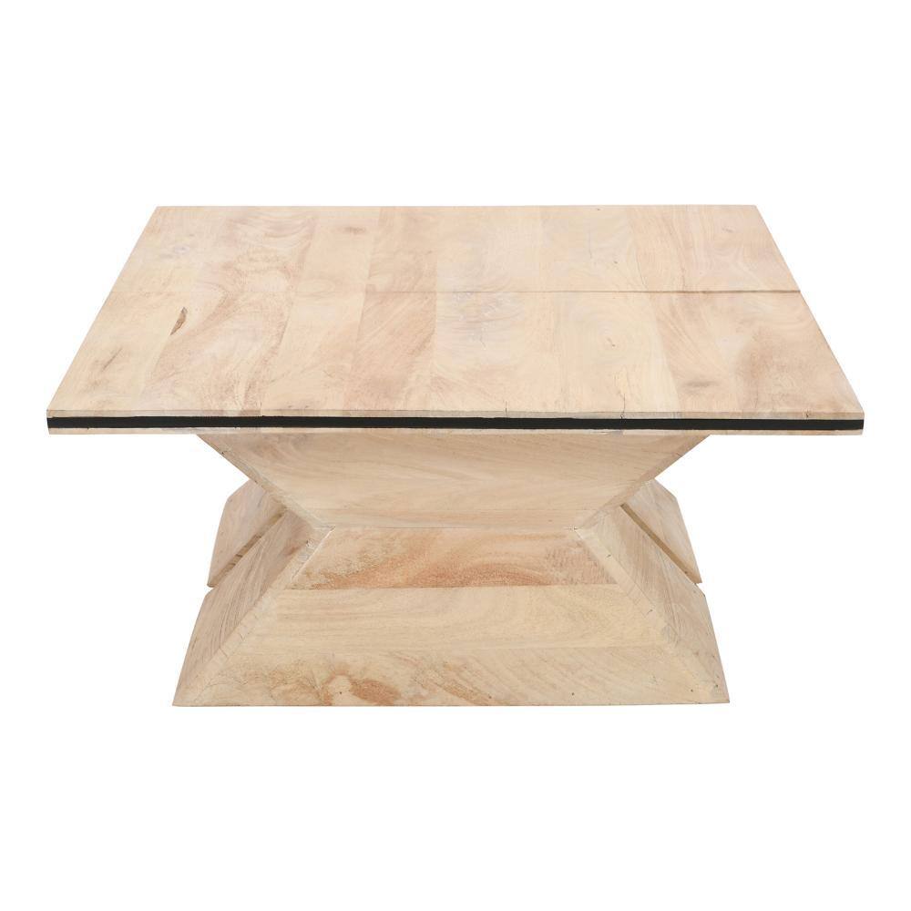 Handcrafted Square Mango Wood and Iron Split Coffee Table