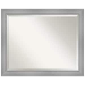 Flair Polished Nickel 32 in. H x 26 in. W Framed Wall Mirror