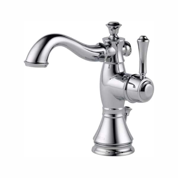 Delta Cassidy Single Hole Single-Handle Bathroom Faucet with Metal Drain Assembly in Chrome