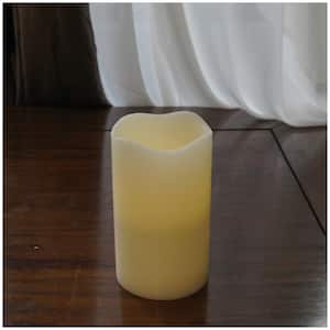 4 in. x 6.75 in. Ivory Flameless Wax Candle