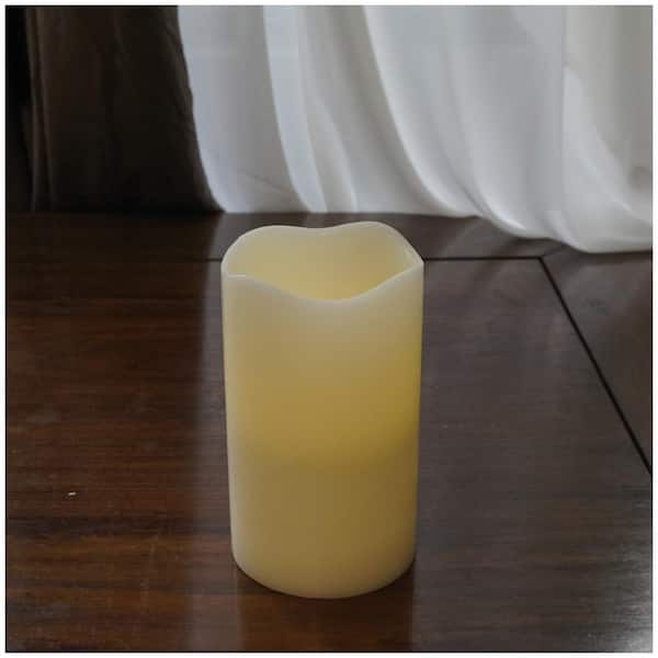 Brite Star 4 in. x 6.75 in. Ivory Flameless Wax Candle