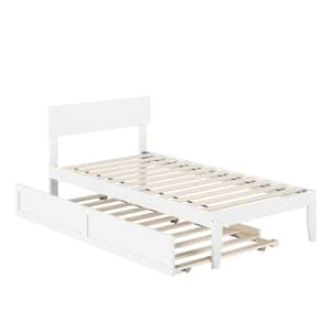 ANBAZAR White No Box Spring Needed Twin Bed Frame with Storage Drawers ...