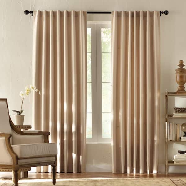 Home Decorators Collection Taupe Solid Thermal Back Tab Room Darkening Curtain - 42 in. W x 95 in. L