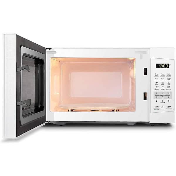 COMFEE' EM720CPL-PM Countertop Microwave Oven with Sound On/Off, ECO Mode  and Easy One-Touch Buttons, 0.7 Cu Ft/700W, Pearl White
