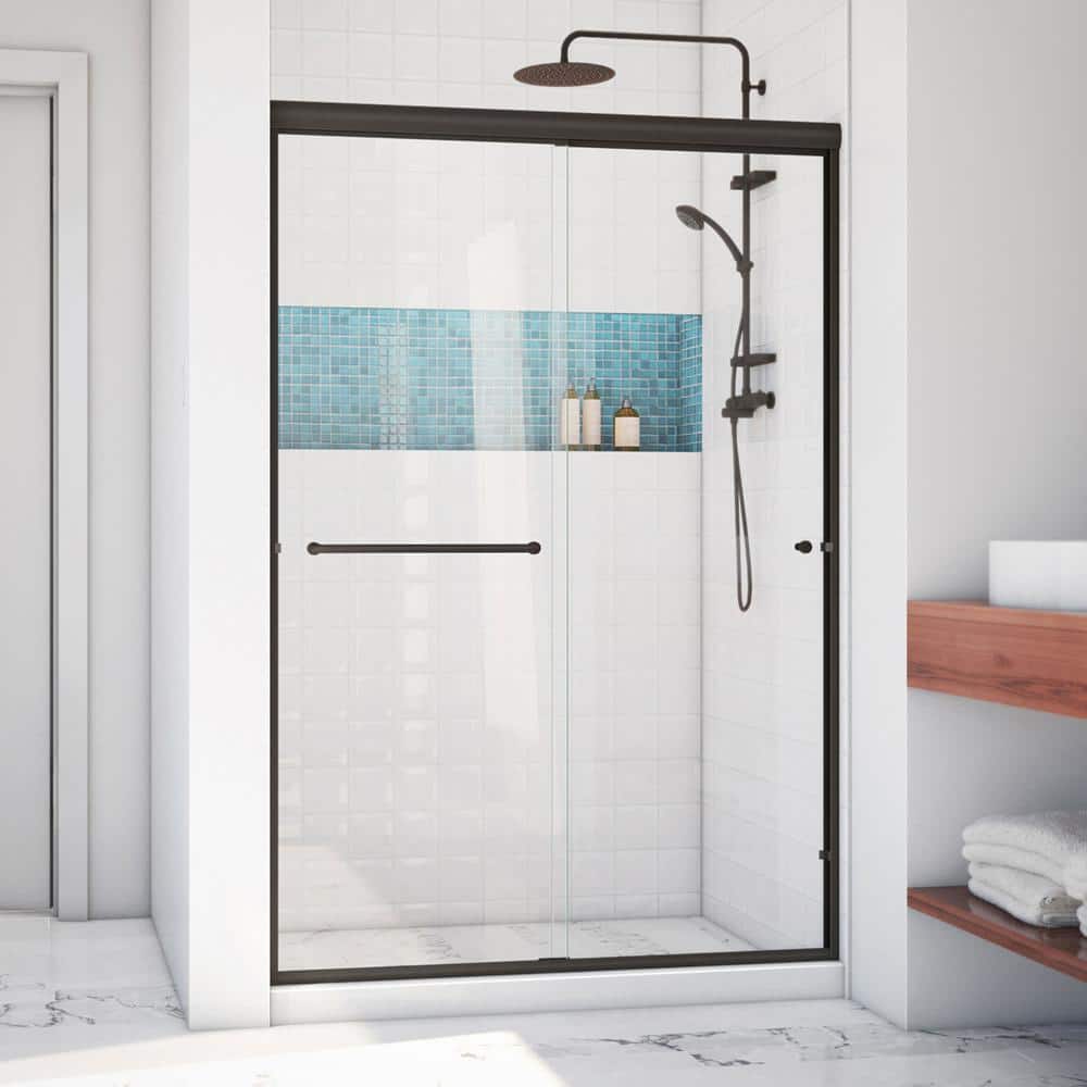 Alliance Pro LT 48" Oil Rubbed Bronze and Clear Glass Sliding Shower Door