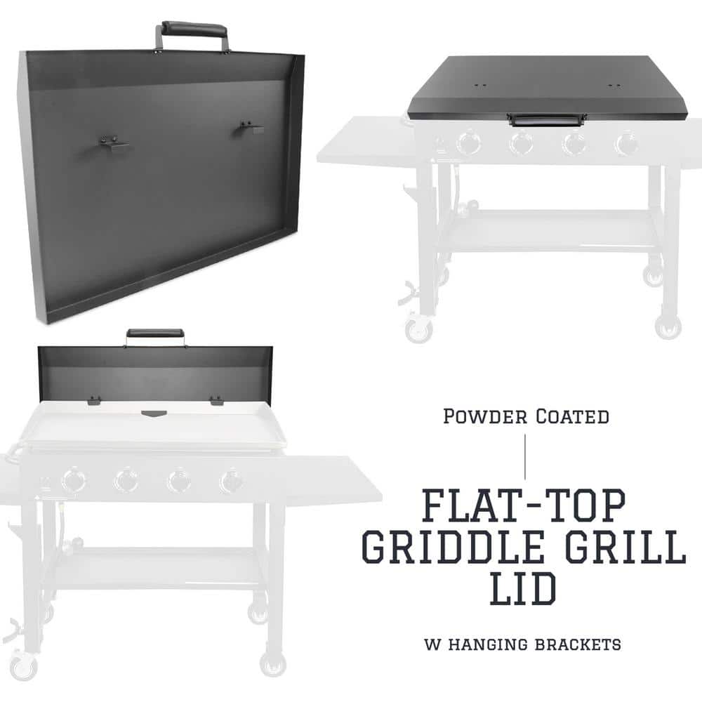 KHOMO Gear Black Aluminum Griddle Grill Cover with Hangers
