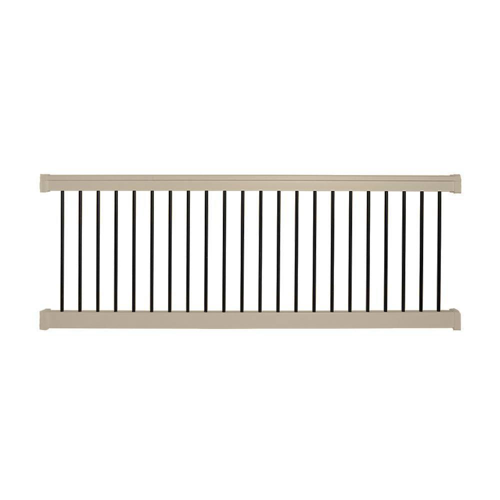 Weatherables Bellaire 3.5 ft. H x 6 ft. W Khaki Vinyl Railing Kit WKR ...