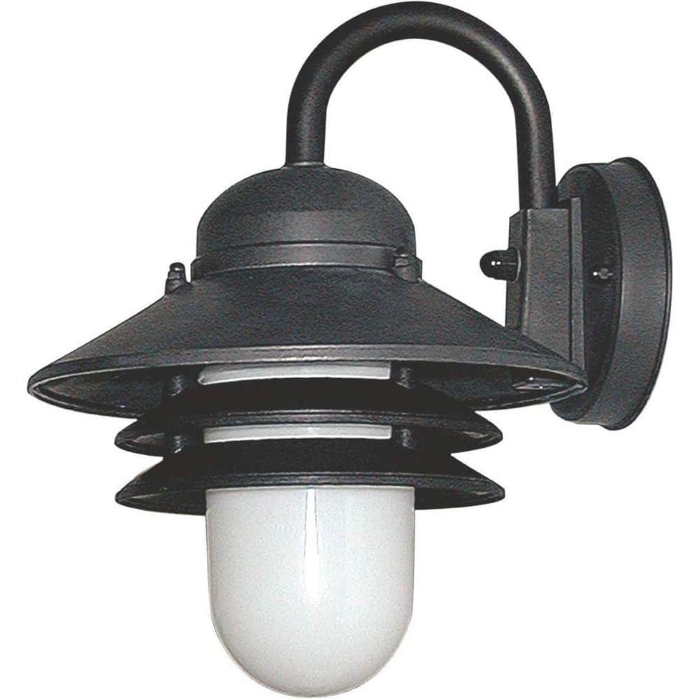 Nautical Black Outdoor Hardwired Lantern Sconce with 4000K LED Bulb and Opal Acrylic Diffuser price history on PriceWatchPro