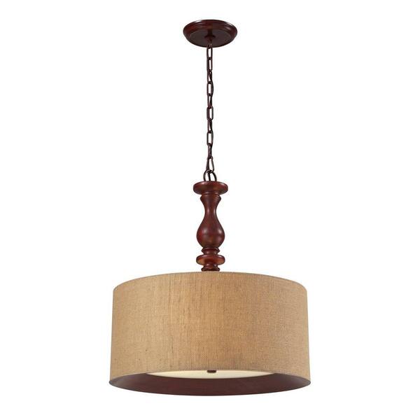 Titan Lighting Nathan 3-Light Dark Walnut Ceiling Mount Pendant