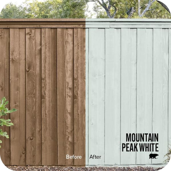 1 gal. #N430-1 Mountain Peak White Solid Color House and Fence Exterior Wood Stain