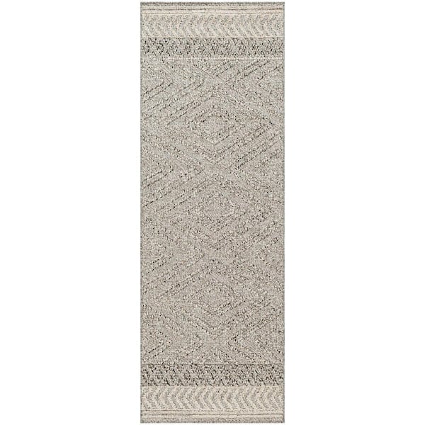 HAUTELOOM Areli Peach Light Gray Medium Gray 8 ft. x 10 ft. Area Rug