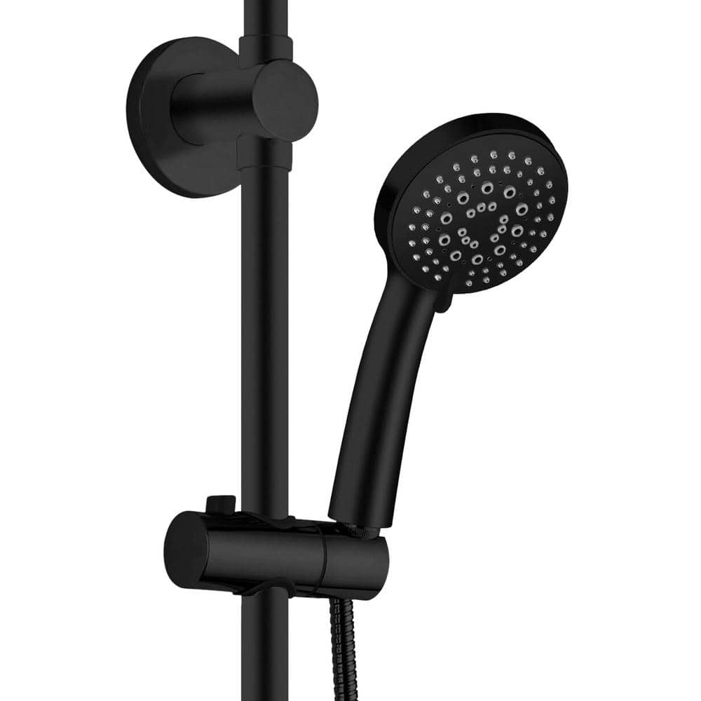 Matte Black Multi-Function Shower System with Body Jets