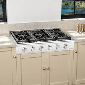 Cafe 36 in. Gas Cooktop in Matte White with 6 Burners CGU366P4TW2