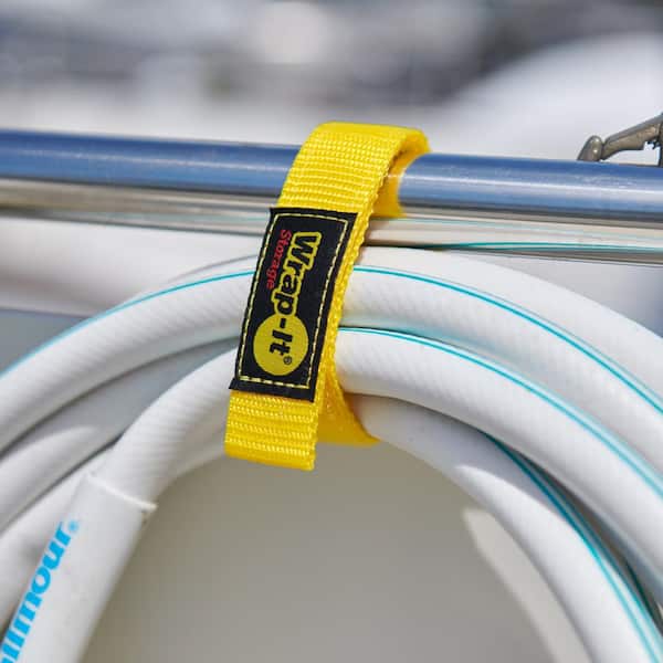 Wrap-It Storage Quick-Strap Cord Wraps, 12 inch (12 Pack) Yellow - Hook and  Loop Strap, Extension Cord Holder for Boat Rope, Hose, and Cable Storage