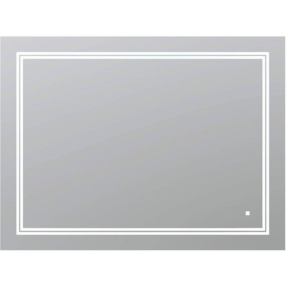 Sleek Soho 48"x36" Silver LED Lighted Bathroom Vanity Mirror with Defogger and Dimmable Lighting