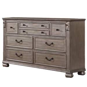 18 in. Champagne Gold 8-Drawer Wooden Dresser Without Mirror
