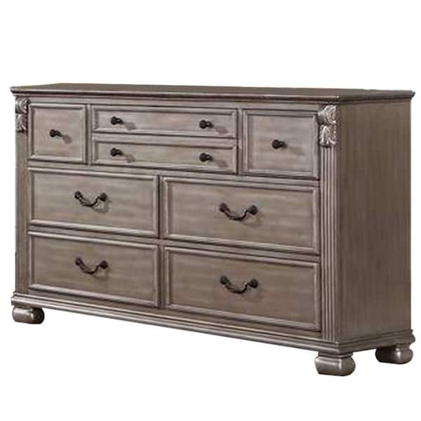 Benjara 18 In. Champagne Gold 8-Drawer Wooden Dresser Without Mirror ...