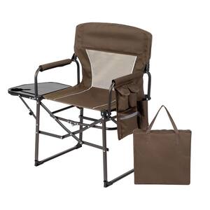 TIMBER RIDGE Folding Director Side Table for Adults Portable Camp Chairs  for Outdoor, Lawn, Sports, Fishing, Heavy Duty Supports 300lbs, Earth Brown  in Dubai - UAE