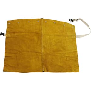 24 in. x 17 in. Heat Resistant Leather Welding High Waist Apron with Kevlar Stitching with Adjustable Straps