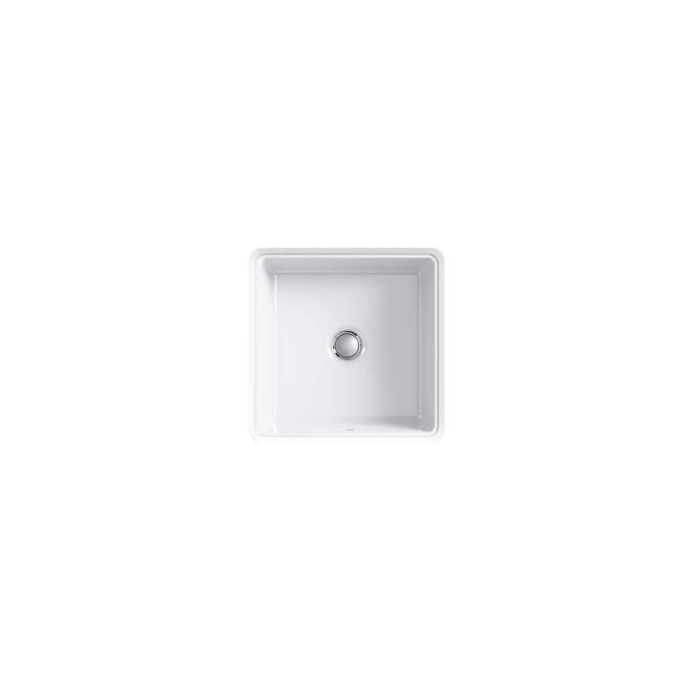 White Ceramic 11" Square Undermount Bathroom Sink