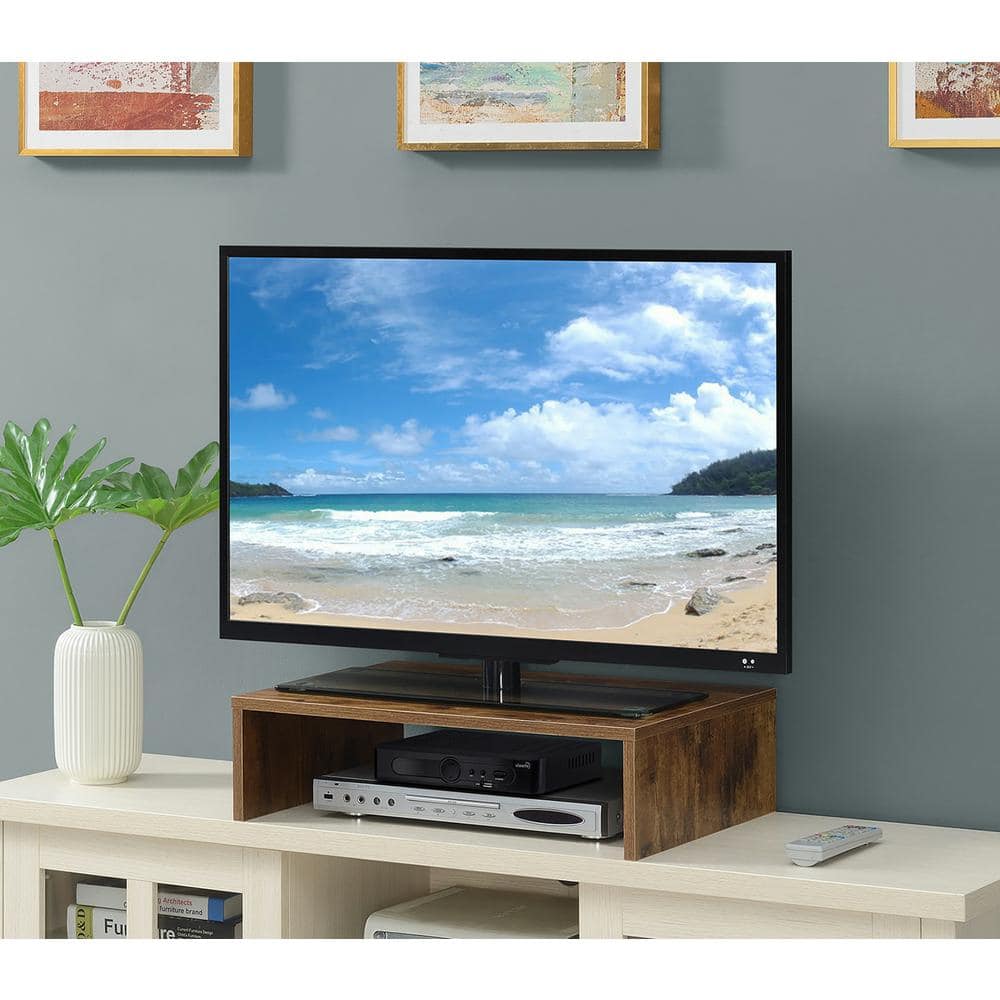 Barnwood Small TV and Monitor Riser with Storage