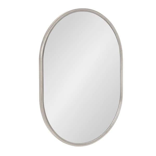 Caskill 24 in. x 18in. Classic Oval Framed Silver Wall Accent Mirror