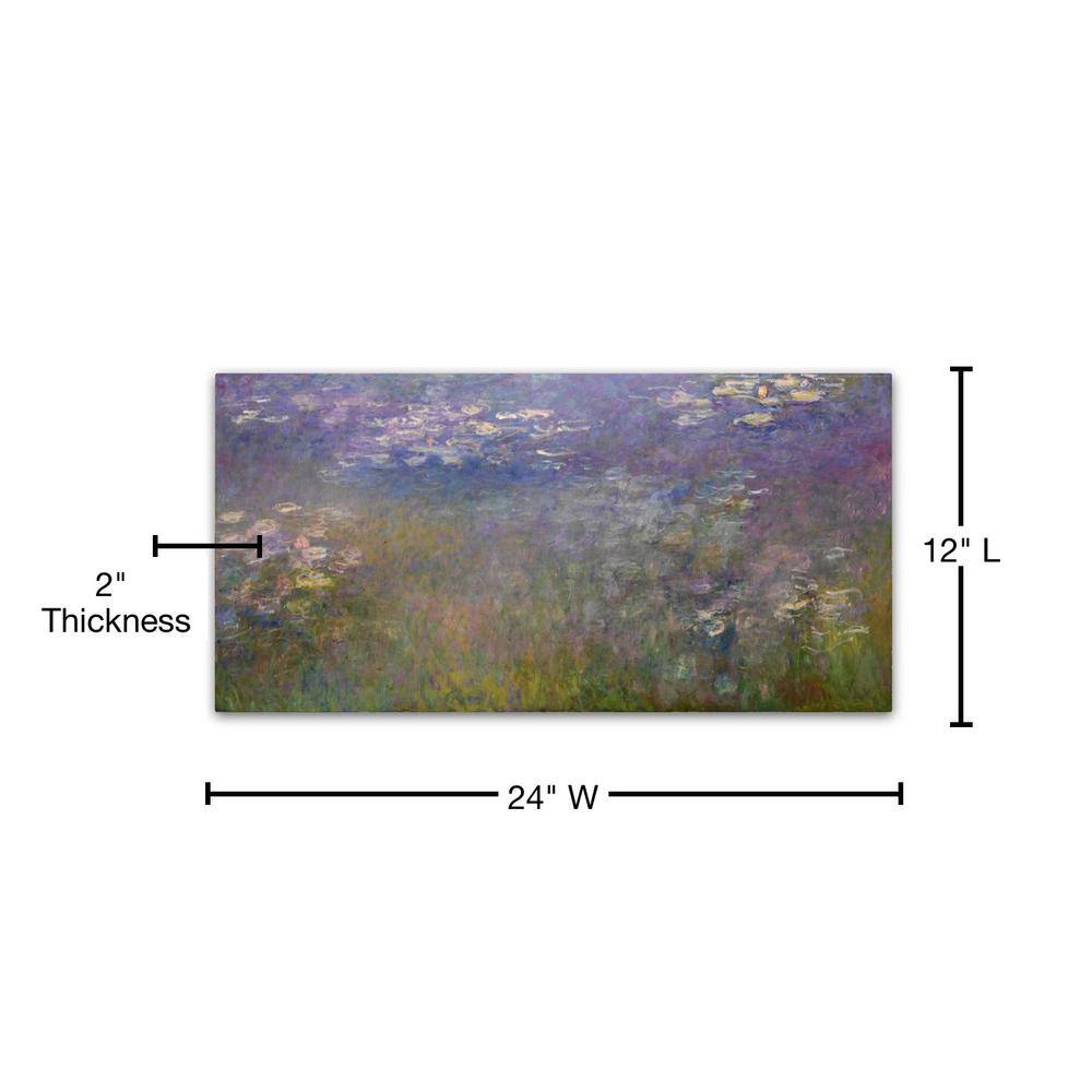 Monet Water Lillies 2 Purple Canvas Art with Floater Frame