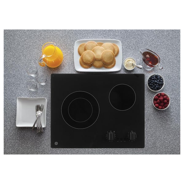 GE PP912BMBB 30 Smoothtop Electric Cooktop with 4 Ribbon Elements,  PowerBoil Burner, Melt Option and Dishwasher Safe Knobs: Black