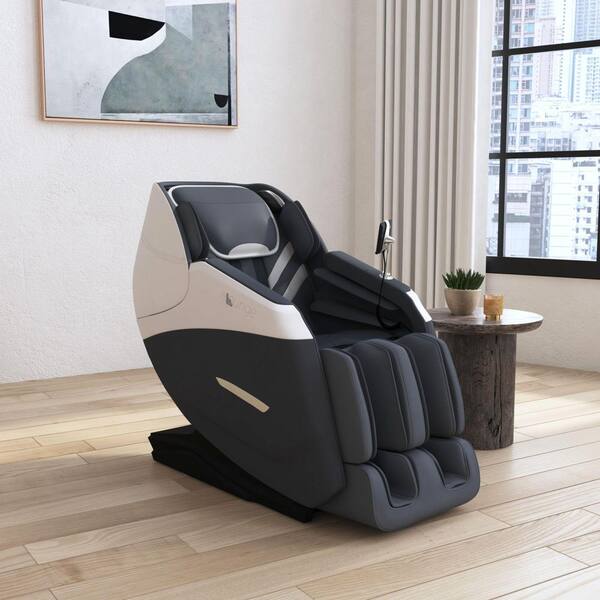 Crescendo Charcoal Faux Leather Massage Chair with 3D Human Therapy Mimic Massage Mechanism