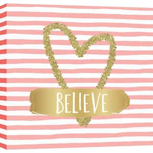 Believe in a Gold Heart Mixed Media Wall Art