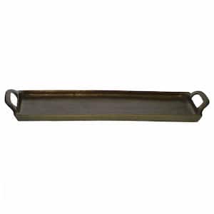 Amelia 5.75 in. W x 1.5 in. H x 21 in. D Rectangle Bronze Brass Dinnerware and Serving Storage