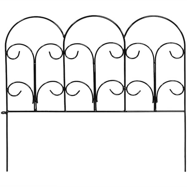 Sunnydaze Decor Victorian 18 in. W x 16 in. H Steel Wire Garden Fence (5-Pack)