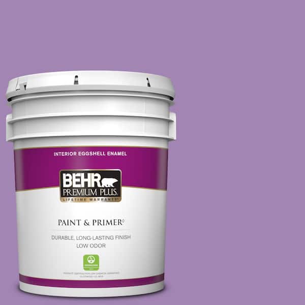 BEHR PREMIUM PLUS 5 gal. #660B-6 Daylight Lilac Eggshell Enamel Low Odor Interior Paint & Primer