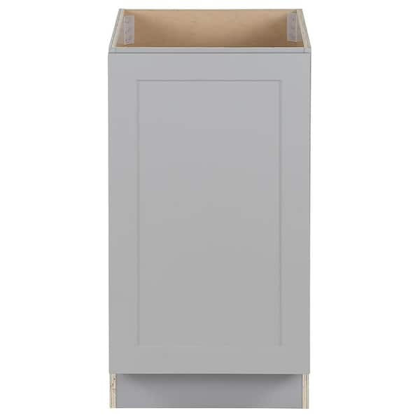 Hampton Bay Cambridge Gray Shaker Assembled Base Cabinet with Pull Out Trash Can ( 18 in. W x 24.5 in. D x 34.5 in. H)