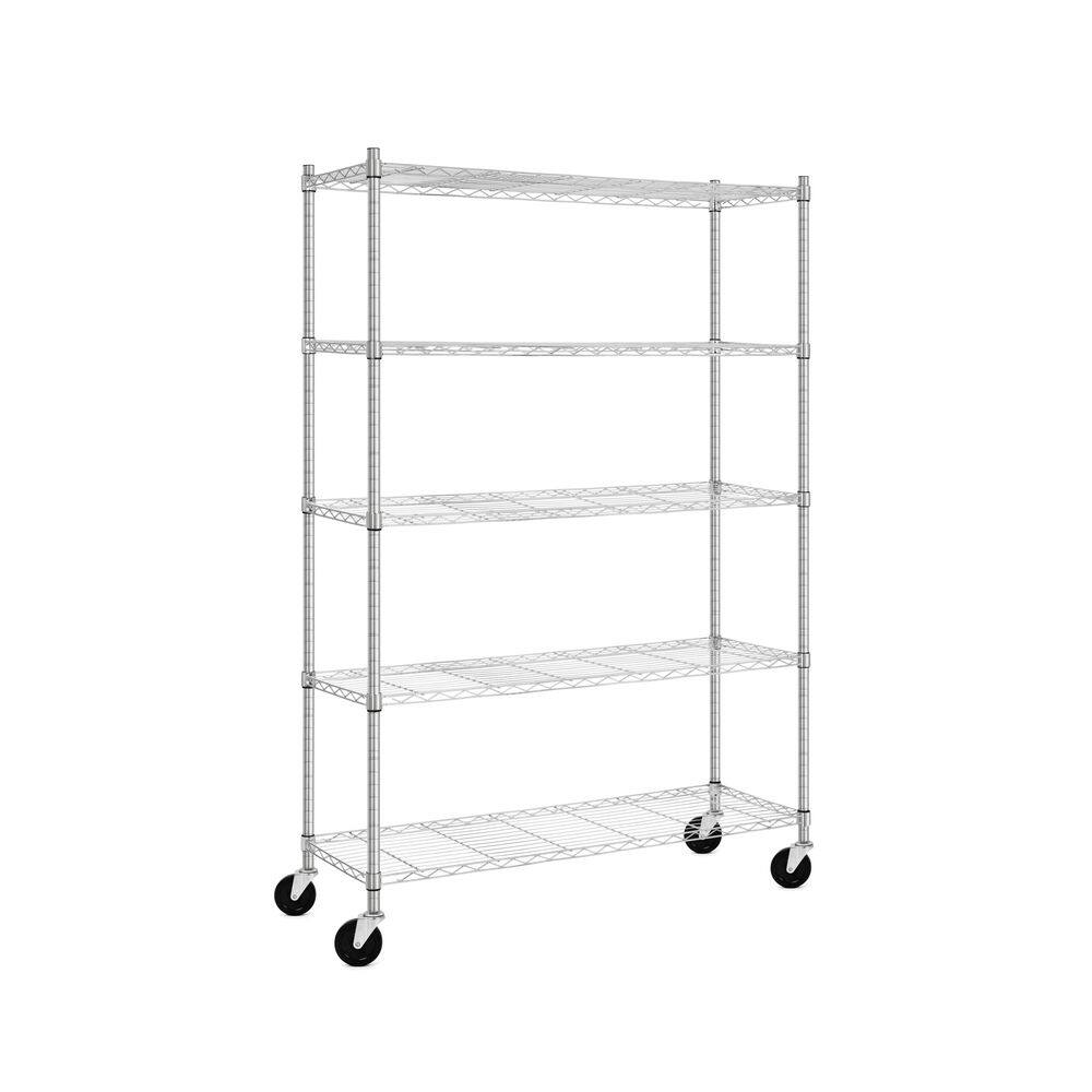 "5-Tier Adjustable Wire Storage Shelving Pantry Organizer (Chrome,17.7""Dx47.2""Wx75.6""H)" price history on PriceWatchPro