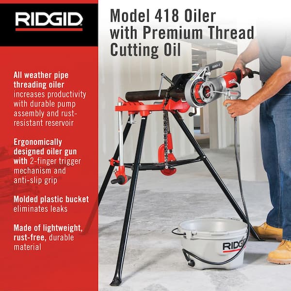 418 All Weather Pipe Threading Oiler Kit (Includes Die Cast Trigger, Pump, Drip Pan/Reservoir + 1 Gal. Nu-Clear Oil)