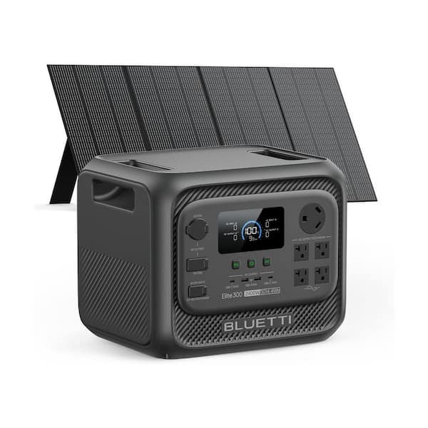 2400W Output 3014Wh Power Station LiFePO4 Battery Generator with 350W Solar Panel for Home Backup and RVs
