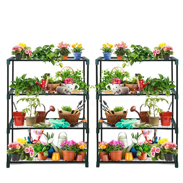 EAGLE PEAK 30 in. W x 12 in. D x 42 in. H Greenhouse Shelving Staging Double 4-Tier