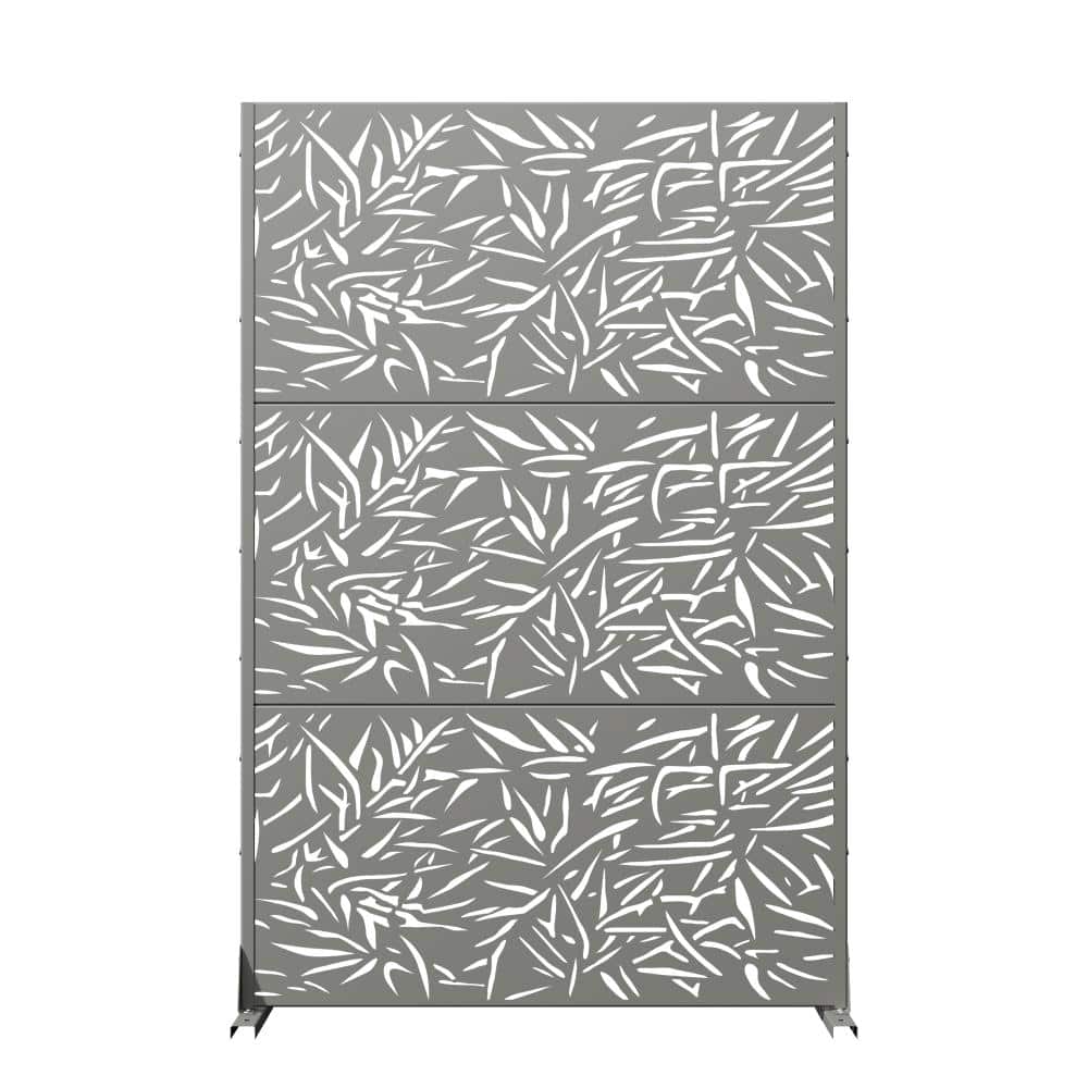 "72"" H x 47"" W Gray Metal Privacy Screen, Freestanding Outdoor Room Divider for Patio, Balcony, and Poolside" price history on PriceWatchPro