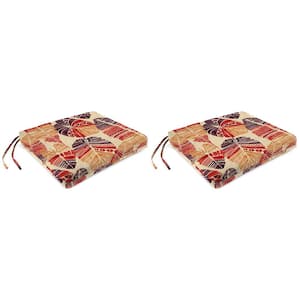 19 in. L x 17 in. W x 2 in. T Outdoor Rectangular Chair Pad Seat Cushion in Hixon Sunset (2-Pack)